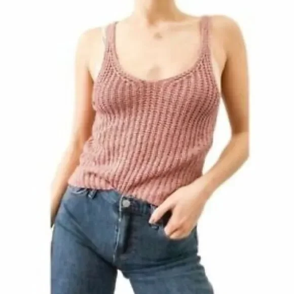 Moon & Madison Knit Brown Tank Top Women’s Small - Picture 1 of 4